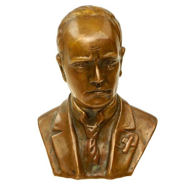 Original Italian Pre-WWII Younger Benito Mussolini Brass Bust Sculptur –  International Military Antiques