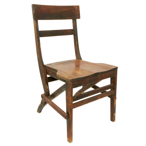 Vintage Wood Folding Chair order Marked Iowa Mercantile 1