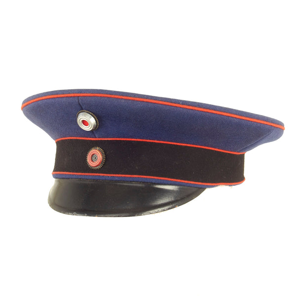 Original Imperial German WWI Dark Blue Artillery Officer Visor Cap With  Württemberg Cockade by Adolf Garsuch