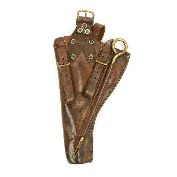 Original British WWI Era P-1903 Open Top Webley Revolver Leather Holster