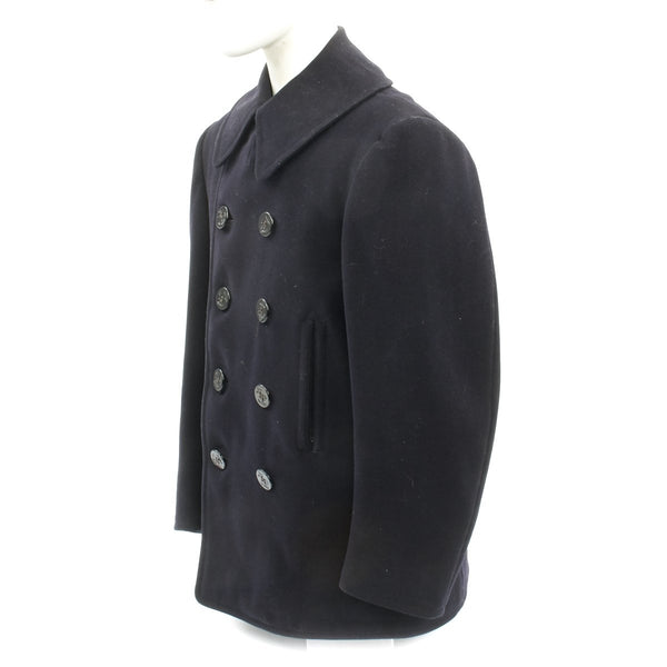 Original WWII U.S. Navy 10 Button Wool Pea Coat by Naval Clothing