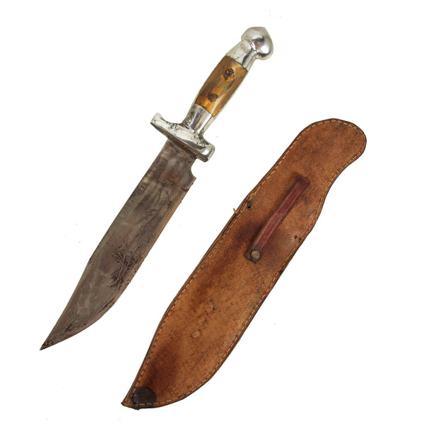 Vintage Mexican bowie knife with sheath