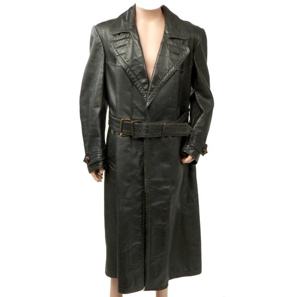 Leather greatcoat clearance