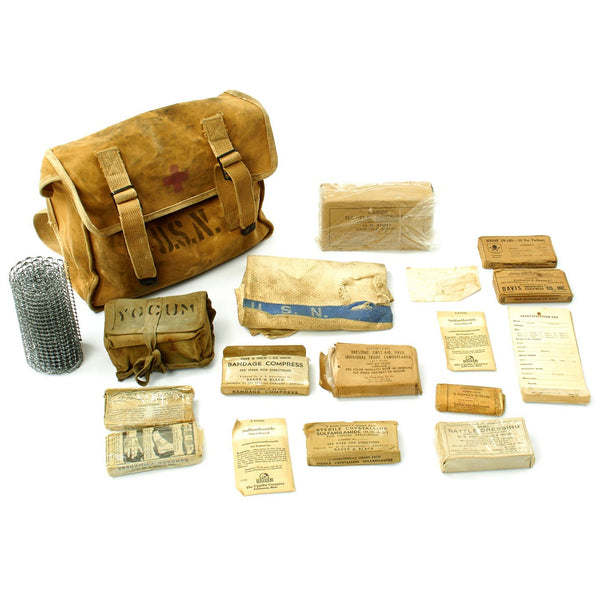 Original Us Wwii U S Navy First Aid Medical Corpsman Medical Kit W International Military