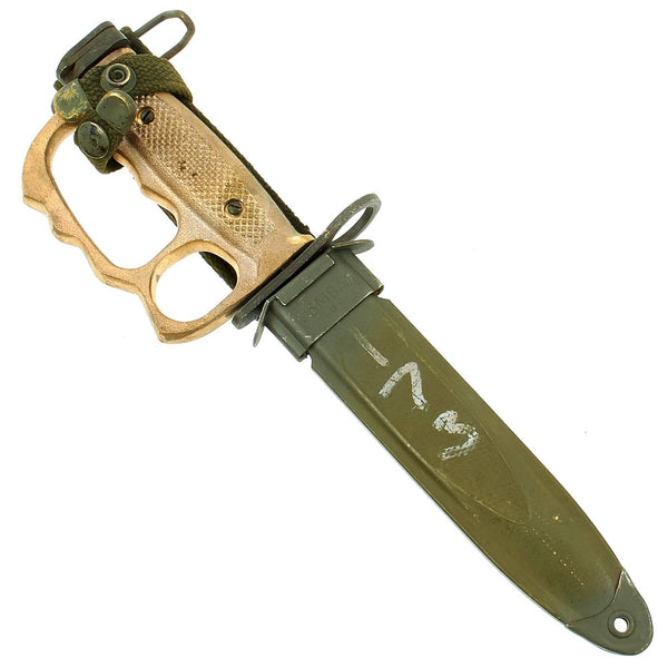 Original U.S. Vietnam War M7 Bayonet with Experimental Brass Knuckle G –  International Military Antiques