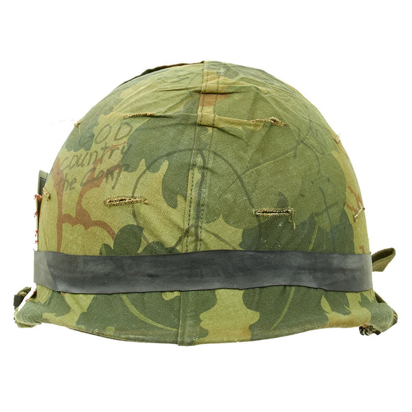 Original U.S. Vietnam War USMC M1 Helmet with Decorated Reversible Cam –  International Military Antiques