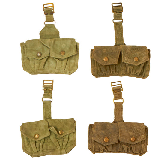 Original British P-37 Tan Web .455 Double Ammuntion Pouch: WWII Style Original Items