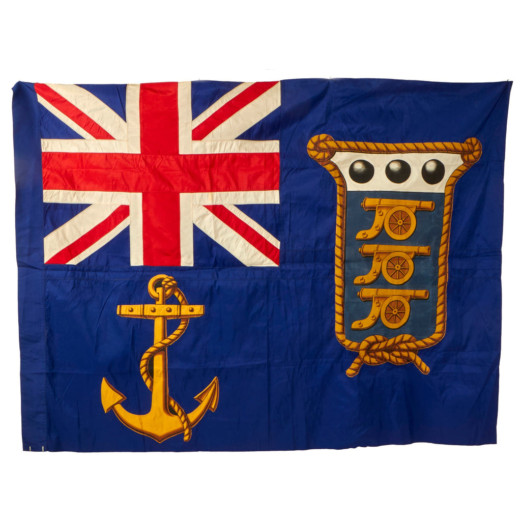 Original British Pre-WWI Painted Department of Naval Ordnance Silk Flag - c. 1920 - 52" x 70” Original Items