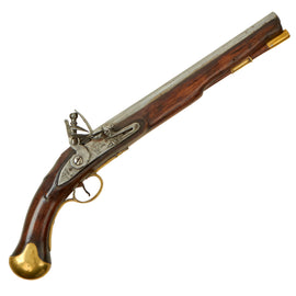 Original Early British Sea Service Flintlock Pistol by Maker EDGE - Never Fitted With Belt Hook - dated 1758