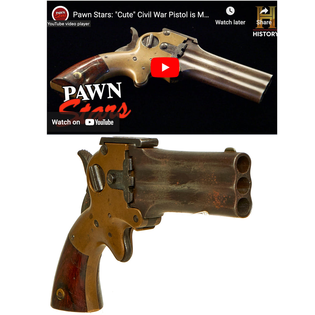 Original U.S. Civil War Marston 3-Barreled Derringer Pistol Serial 2597 - As Seen on Pawn Stars Original Items