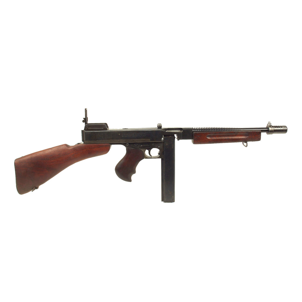 Original U.S. WWII Thompson M1928A1 Display Submachine Gun Serial No. A.O. 42069 - Original WW2 Parts Original Items