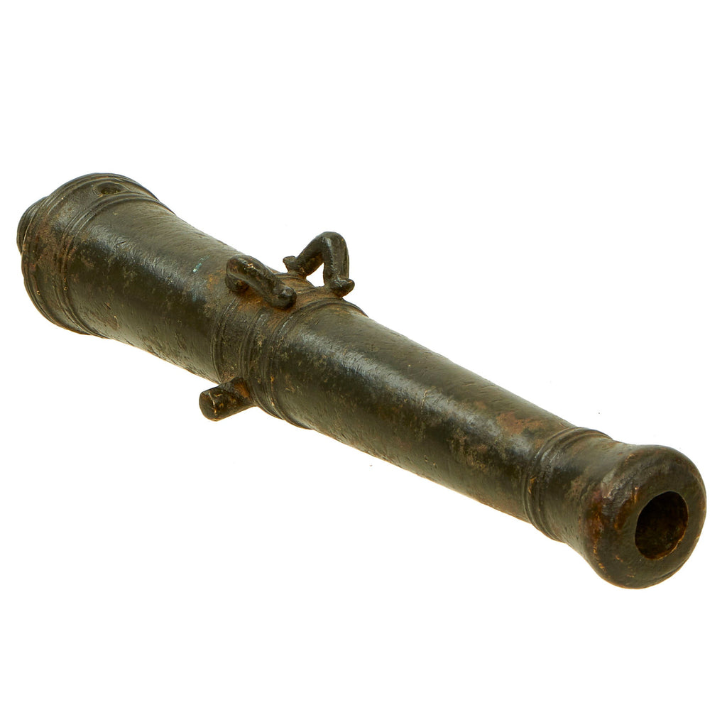 Original 18th Century British Bronze Naval Signal Cannon Barrel with Dolphin Ornaments - circa 1770 Original Items