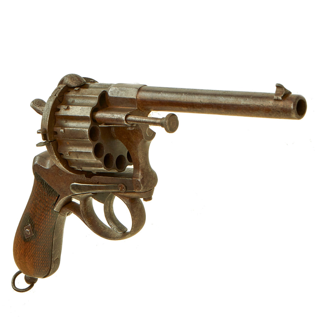 Original U.S. Civil War Era British 9mm Pinfire 12 Round Cylinder Revolver Sold By D.C. Hodgkins & Sons, Macon, GA. Original Items