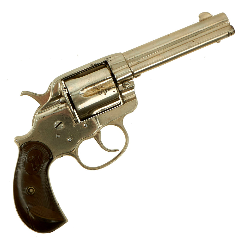 Original U.S. Colt Nickel Plated M1878 Frontier Six Shooter .44-40 4 3/4" Barrel D.A. Revolver made in 1897 - Serial 37512 Original Items