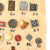 Original German WWII American G.I. Tinnie & Badge Display Sheet - 42 Pieces Total Original Items