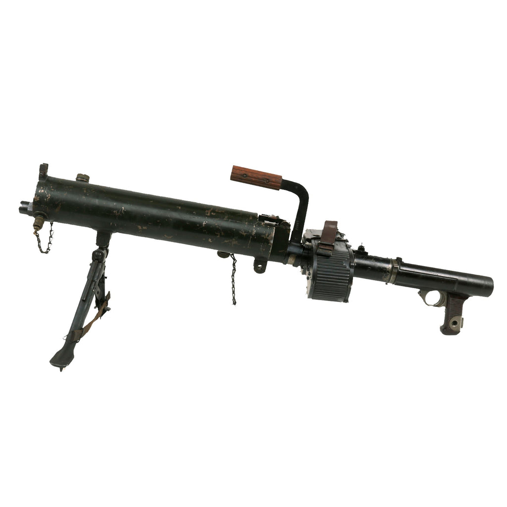 Original German WWII Rheinmetall Romanian ST-61 MG 15 Water Cooled Display Gun with Saddle Drum Magazine - dated 1942 Original Items