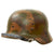 Original German WWII M40 Refurbished Battle of Kursk SS Camouflage Helmet - Stamped EF66 Original Items