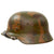 Original German WWII M40 Refurbished Battle of Kursk SS Camouflage Helmet - Stamped EF66 Original Items