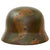 Original German WWII M40 Refurbished Battle of Kursk SS Camouflage Helmet - Stamped EF66 Original Items