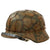 Original German WWII M40 Refurbished Battle of Kursk "Turtle Shell" Camouflage Chicken Wire Helmet - Stamped EF66