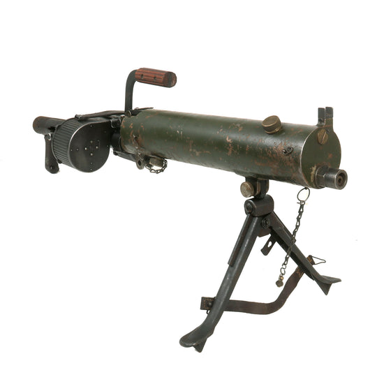 Original German WWII Rheinmetall ST-61 MG 15 Water Cooled Display Gun Serial No. 1878 with Saddle Drum Magazine - dated 1942