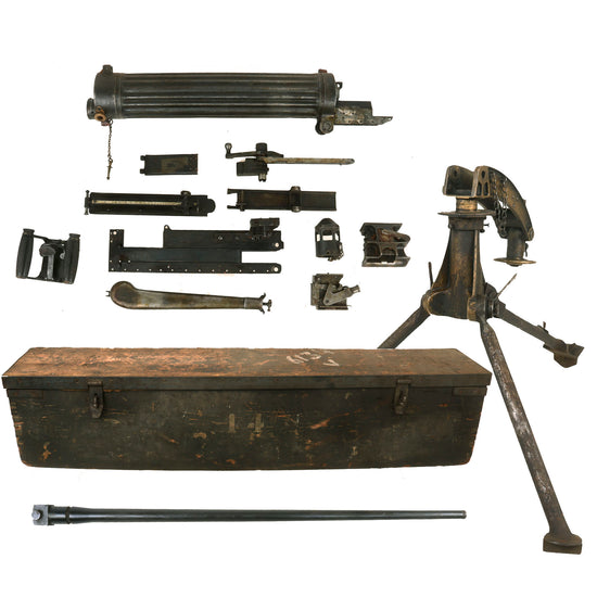 Original Nepalese Contract Vickers Machine Gun Parts Set with Colt Tripod and Transit Chest - Serial Number 14