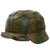 Original German WWII M40 Refurbished Battle of Kursk SS "Watermelon" Camouflage Helmet - Stamped EF66