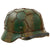 Original German WWII M40 Refurbished Battle of Kursk SS "Watermelon" Camouflage Helmet - Stamped EF66