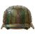 Original German WWII M40 Refurbished SS Battle of Kharkov Chicken Wire Striped Camouflage Helmet - Stamped EF66