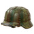 Original German WWII M40 Refurbished SS Battle of Kharkov Chicken Wire Striped Camouflage Helmet - Stamped EF66