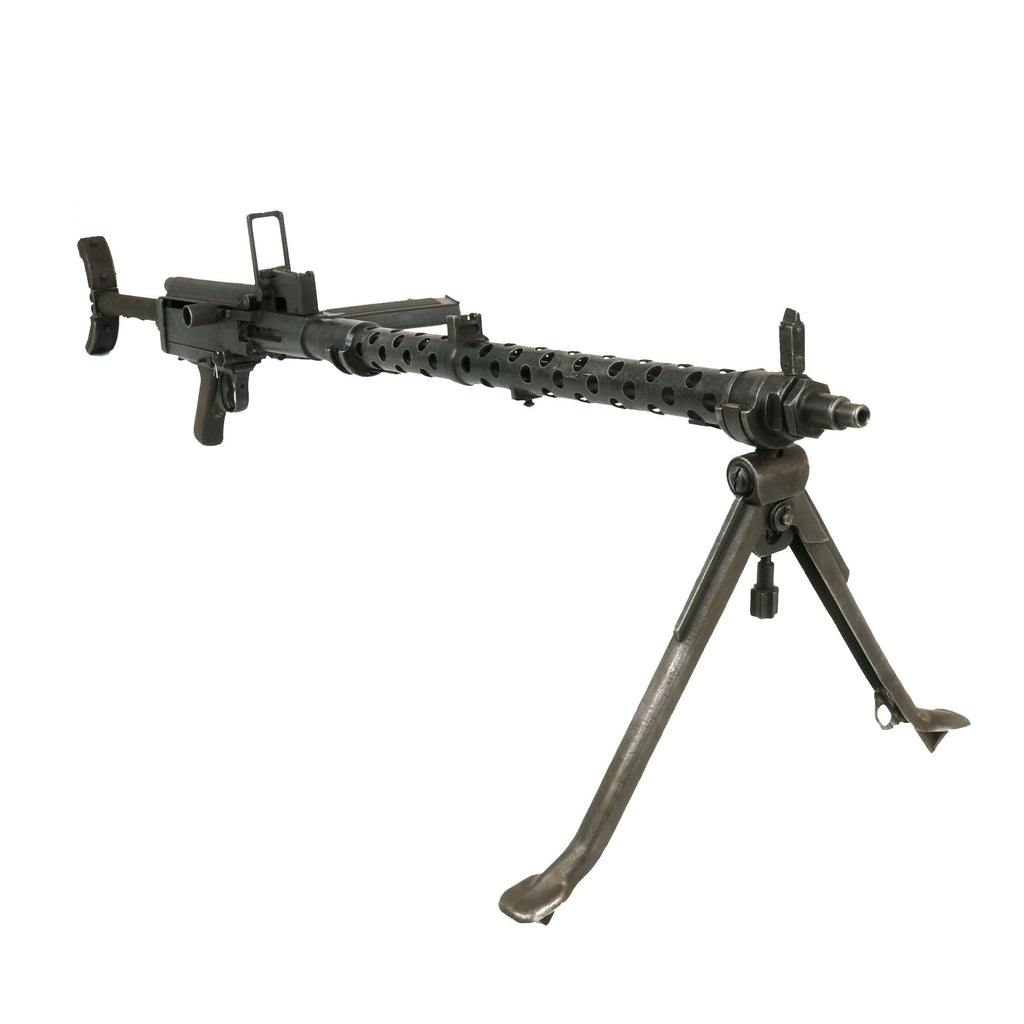 Original German WWII MG 13 Display Light Machine Gun with Bipod and Magazine - Maschinengewehr 13 Original Items