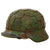 Original German WWII M40 Refurbished Battle of Kursk SS Panzer Camouflage Helmet - Stamped EF64