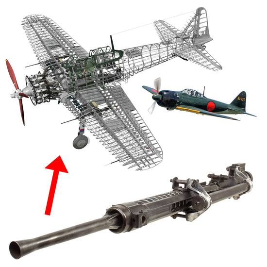 Original Japanese WWII 1941 Dated Mitsubishi A6M Zero Type 99 Model 1 Mark 3 20mm Aircraft Display Autocannon Machine Gun