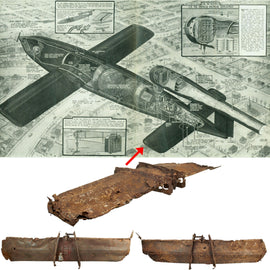 Original German WWII Vergeltungswaffe V-1 Flying Buzz Bomb Rocket Horizontal Stabilizer in Relic Condition - Recovered in the U.K.