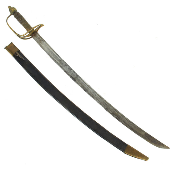 Original British American Revolution Incredibly Scarce Pattern 1756 Light Dragoon Saber & Scabbard as Featured in “Weapons of the American Revolution” by Warren Moore Original Items