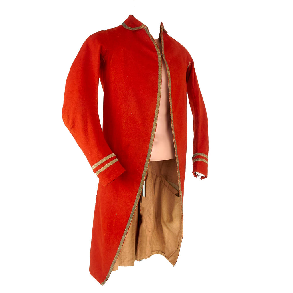 Original 1770 - 1785 American Revolutionary War Military Uniform Coat with Gold Lace and Welted Pockets