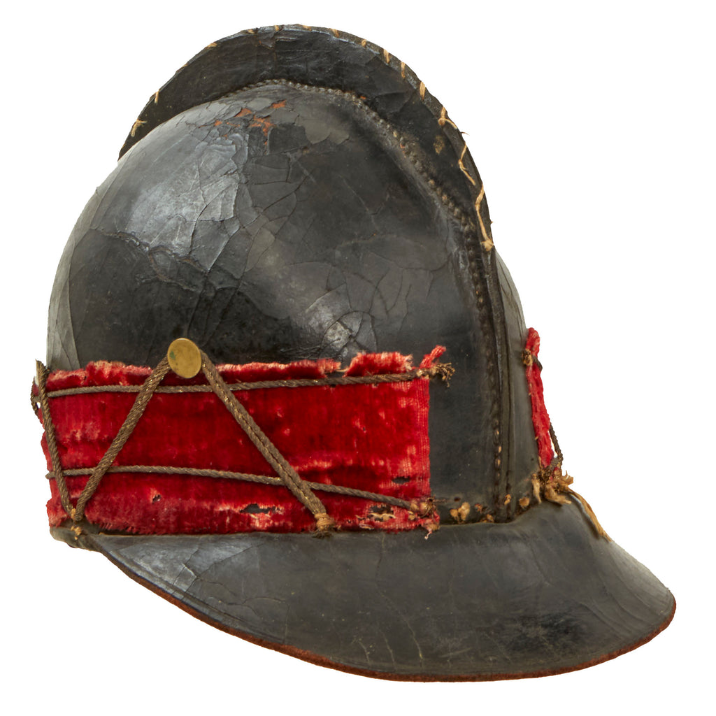 Original U.S. Federal 1790 / War of 1812 Rare Regiment of Light Dragoons Tarleton Cap Helmet with Velvet Turban & Silver Cord - Retained Lining