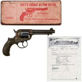 Original U.S. Colt M1877 .41cal Thunderer 4 ½" Barrel Revolver Made in 1893 with Factory Letter and Original Box - Serial 91601