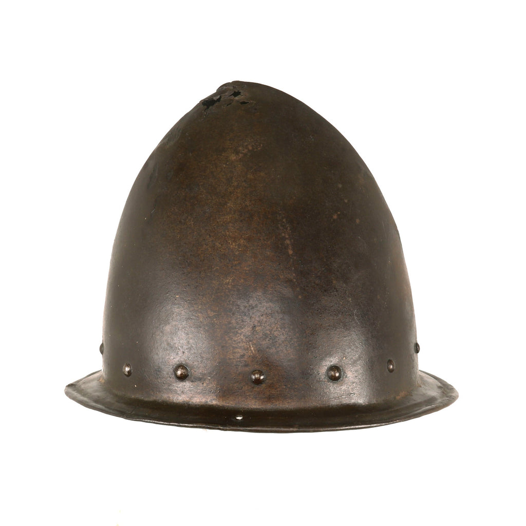 Original Spanish Late 16th to Early 17th Century One-Piece Cabasset Helmet Original Items