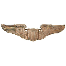 Original U.S. WWII Era US Army Air Forces Aviator Pilot Wings Marked Sterling