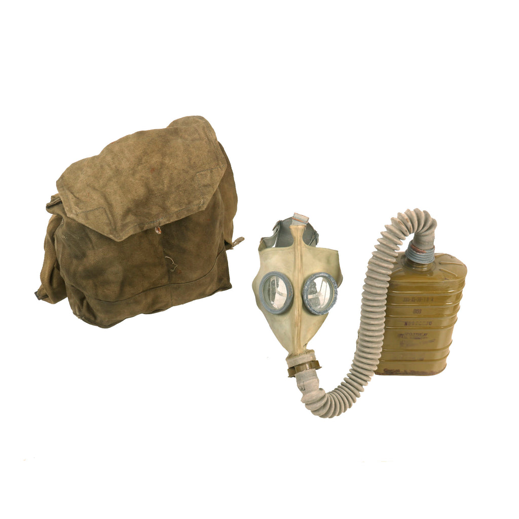 Original Russian Soviet WWII RKKA BN-T4 Model 08 Gas Mask Set - Dated 1944 Original Items