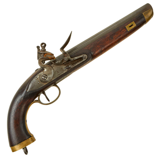 Original Dutch Napoleonic Belgian Made Flintlock Naval Pistol Named to Ship MAARTEN HARPENTZOON TROMP - circa 1800-1810