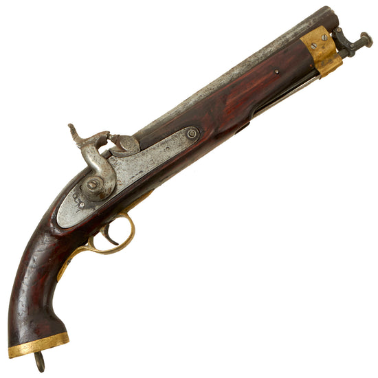 Original British EIC Model 1843 Percussion Dragoon Pistol Made With Brunswick Rifle Parts - British Proofed Barrel Original Items