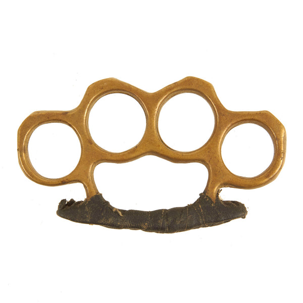 Original U.S. WWII Custom Made Cast Brass Knuckle Dusters with Grip Ta ...