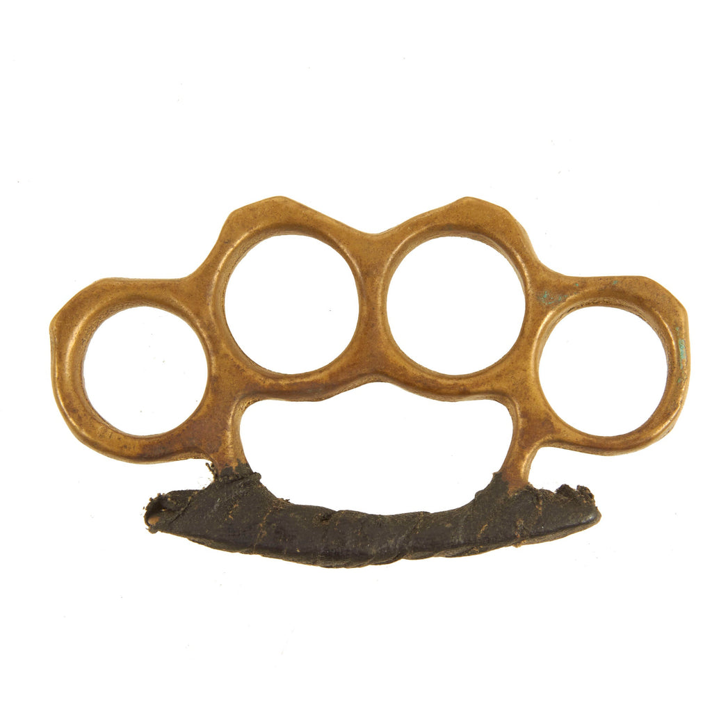 Original U.S. WWII Custom Made Cast Brass Knuckle Dusters with Grip Ta ...