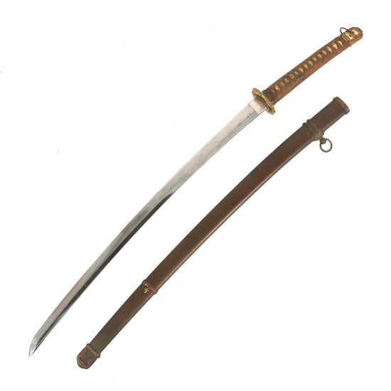 Original WWII Japanese Type 98 Shin-Gunto Katana Sword with Edo Period Blade by SHIGEKUNI & Steel Scabbard