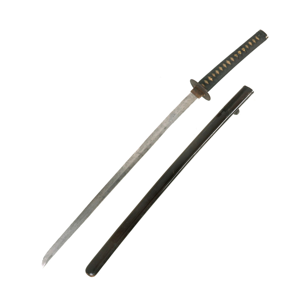 Original Japanese 17th Century Edo Period Handmade Katana Sword by HIDETSUGU with Lacquered Scabbard