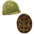 Original U.S. Vietnam War M1-C Paratrooper Helmet with Reversible Mitchell Camouflage Cover Original Items