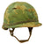 Original U.S. Vietnam War M1-C Paratrooper Helmet with Reversible Mitchell Camouflage Cover Original Items