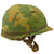 Original U.S. Vietnam War M1-C Paratrooper Helmet with Reversible Mitchell Camouflage Cover Original Items